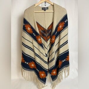 Women’s Tribal Fringed Shawl Sweater
